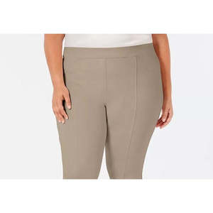 Style & Co Women's Plus Size Sport <b>Leggings</b> Dark Gray Seamed Ponte Size 20W Seamless with Logo on Waist Solid Print <b>Pattern</b> - Product Image 2