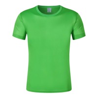 T-shirt de course décontracté personnalisé en popeline, séchage rapide, effet rafraîchissant, teint en pièce, logo OEM, coupe classique, pour l'été