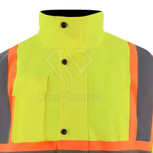 Chaqueta reflectante de seguridad transpirable de alta visibilidad para hombre, ropa de trabajo con cremallera, logotipo personalizable, ropa reflectante impermeable - Product Image 4