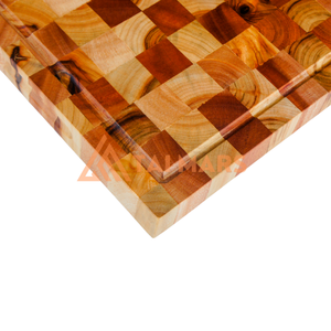 Planche à découper de boucher carrée en bois d'acacia de grain d'extrémité personnalisée de haute qualité en gros pour une utilisation en cuisine sur la viande et les légumes - Product Image 1