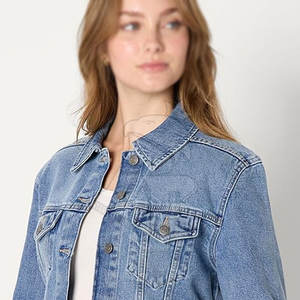 Nouvelle veste en jean pour femmes avec logo personnalisé à la mode, coupe moderne, parfaite pour un look décontracté sans effort à la mode au quotidien - Product Image 5