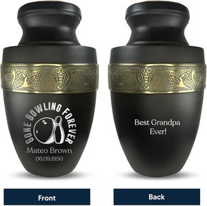 Urne de crémation humaine personnalisée pour adultes avec nom gravé personnalisé Date Navire pour les cendres et les séries Elite Lover Noir Taille personnalisée - Product Image 4