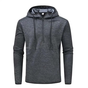 Sweat-shirts d'hiver pour hommes à manches longues, demi-zip, pull-over uni, survêtement de sport décontracté, vêtements streetwear numériques - Product Image 1