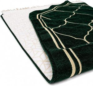 Wholesale <b>Green</b> <b>Velvet</b> Prayer Mat Luxury Janamaz Sejjadah Non-Slip Muslim Carpet Islamic Gift - Product Image 5