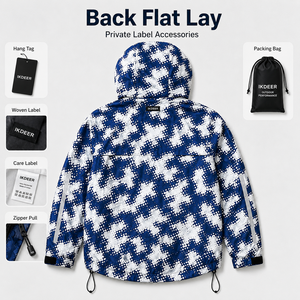IKDEER Fabricantes de Sudaderas Personalizadas, Chaqueta Ligera Cortavientos para Hombre, Chaqueta de Nylon de Lujo para Exteriores, Impermeable, <span class=keywords><strong>con</strong></span> Cierre y <span class=keywords><strong>Capucha</strong></span> Estampada - Product Image 4