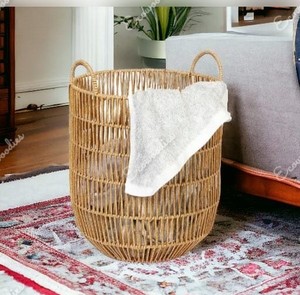 Handmade New Anti-Rustic Rattan Storage <b>Basket</b> Bamboo Dirty Clothes <b>Laundry</b> <b>Basket</b> for Home or Guest Room Woven Rattan <b>Basket</b> - Product Image 1