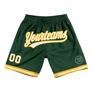 Industrie Direct Engro Sportswear Short de basket-ball authentique confortable et personnalisé vert Kelly blanc-jaune - Product Image 6