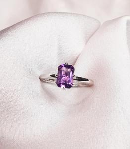 Handmade 925 Starling Silver <b>Ring</b> with <b>Indian</b> Natural Amethyst Stone Fine Jewelry for Weddings and Engagements Wholesale Lot - Product Image 4