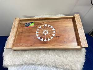 Bandeja de chocolate con plato de madera de nácar, vajilla decorativa para presentación de Iftar de Ramadán, vajilla elegante - Product Image 2