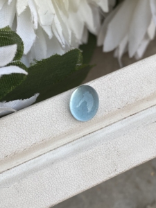 11x9 MM naturel aigue-marine Cabochons haut blanc bleu couleur ovale forme 4.73 Carat bon lustre lâche fabrication de bijoux émeraude opale - Product Image 3