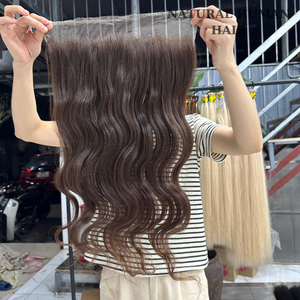 Peluca Frontal de encaje de pelo crudo vietnamita de alta calidad de 8 - 32 pulgadas, encaje HD de textura recta para mujeres negras sin procesar con tamaño de gorra - Product Image 1