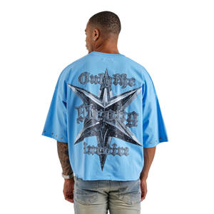 T-shirt pour homme en coton 100% à col rond, vente en gros, logo personnalisé imprimé, t-shirt à manches courtes vierge avec un nouveau design - Product Image 3