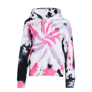 เสื้อฮู้ดดี้ผู้หญิงแขนยาวแบบ Tie Dye ปรับแต่งได้ ระบายอากาศ กันน้ำ เป็นมิตรกับสิ่งแวดล้อม เหมาะสำหรับออกกำลังกายและสวมใส่ลำลอง มีโลโก้ด้านหน้า เหมาะสำหรับฤดูหนาว - Product Image 1