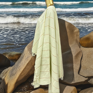 100% algodón Fouta Pareo Toallas de playa tejido vertical a rayas diseños personalizables tamaños materiales empaquetados en India Mumbai verano - Product Image 1