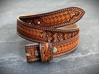 Cinturón de Cuero Tallado de Lujo para Hombre, Uso Diario en la Oficina, para Fiestas, Hebilla de Metal Resistente, Hecho a Mano, Personalizable, de Alta Calidad, Moderno