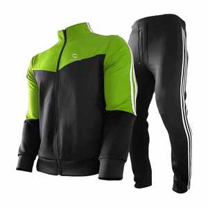 Chándal con cremallera para hombre, cómodo, 100% de poliéster, patrón sólido, conjunto de fabricación profesional, transpirable - Product Image 4