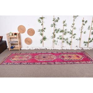 Classique bohème rose Orange Patchwork tapis turc 3.1 X 10.8ft Viscose laine matériel Latex rectangulaire couloir tapis de chevet - Product Image 2