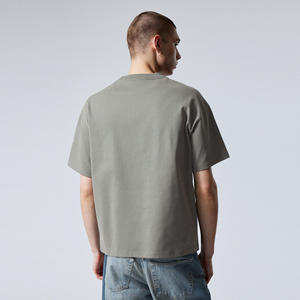 2026 verano Vintage Street Wear tendencia 200gsm algodón grueso Oversize Drop Shoulder 100% algodón Camiseta de punto personalizado - Product Image 3