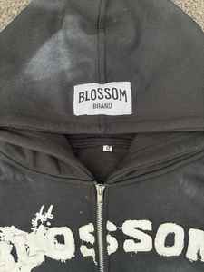 Survêtement personnalisé à fermeture éclair vintage délavé à l'acide coupe ample 100% coton imprimé bouffant pantalon de survêtement lourd - Product Image 3