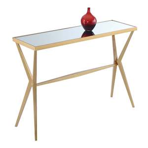 Mesa Consola de Metal Dorado Texturizado con Diseño de Marco Escultural para un Estilo Moderno de Entrada y un Atractivo Decorativo de Lujo - Product Image 4