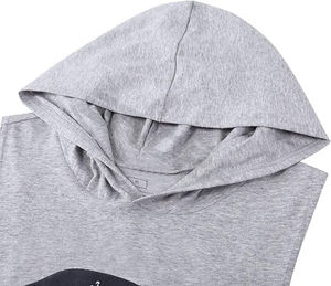 เสื้อแขนกุดมีฮู้ดสำหรับออกกำลังกายในยิมของผู้ชายเสื้อยืดถักแบบสวมหัวสำหรับเพาะกายดีไซน์ปกติ - Product Image 4