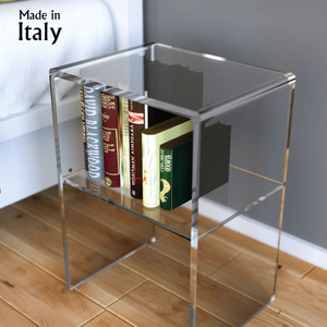 Mesa auxiliar de acrílico transparente moderna muebles de salón de diseño Nora hechos en Italia - Product Image 5