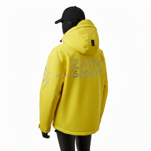 Veste Softshell pour femmes, coupe-vent, imperméable, tissu collé, design à panneaux jaunes, logo personnalisé, strass, veste Softshell pour femmes - Product Image 5