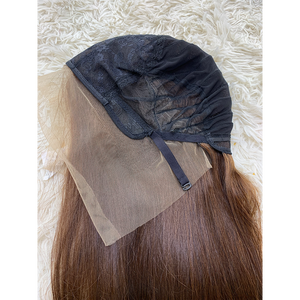 Perruque frontale en dentelle, cheveux humains vietnamiens, perruques en cheveux humains, dentelle frontale 13x4, couleur brune, extensions de cheveux Remy bruts - Product Image 2