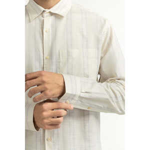 Chemises décontractées pour hommes à double boutonnage en tissu popeline satinée 100% coton respirant - Coupe classique ODM MN-CS-SS25-183 - Product Image 1