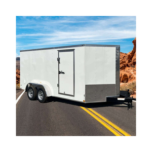 Heavy-duty single axle box <b>trailer</b> for secure <b>cargo</b> transportation with durable galvanized steel construction and lockable doors - Product Image 3