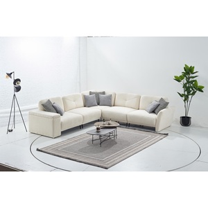 Ensemble de canapés d'angle modernes de style italien Tetra avec module foyer, meubles en tissu pour salon - Product Image 6