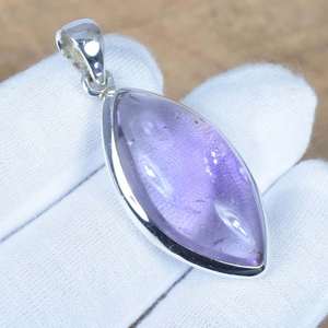 Pendentif en argent sterling 925 avec améthyste, fait à la main, pierre de naissance de février, bijoux en pierres précieuses naturelles, collier, cadeaux pour femmes - Product Image 4