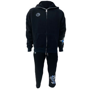 Conjunto Deportivo Informal Personalizado con Cremallera, Sudadera con Capucha y Pantalones Deportivos con Costuras en Contraste, Logotipo de Goma en Relieve, para Hombre - Product Image 2