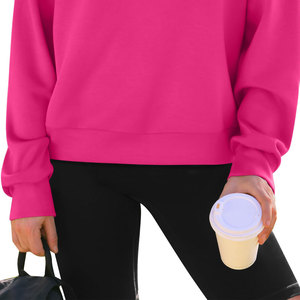 Fashion <b>Women</b> Sweatshirt Off Shoulder Drop Neck Pullover Chic Ladies Casual Top Soft Everyday Wear Sweater - Product Image 5