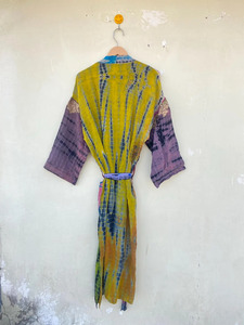 Seda Tie Dye Kimono Ropa de mujer Long Tie Dye Resort Wear Night Wear Tie Dye Kimono - Product Image 6