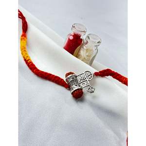 925 <b>Silver</b> Rakhi Damru Rudraksha Shiv Crystal <b>Bracelet</b> Elegant <b>Bangles</b> for Sister's Celebration - Product Image 2
