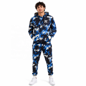 Ensemble de survêtement camouflage à capuche pour hommes, coupe oversize, imprimé par sublimation, en molleton de coton, avec pantalon de jogging, vente en gros, ODM OEM - Product Image 1