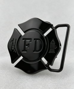 Boucle de ceinture personnalisée pour les pompiers, croix maltaise, laiton antique plaqué, boucle de ceinture pour pompier en métal - Product Image 4