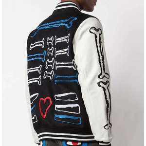 เสื้อแจ็กเก็ตมีแถบผ้ากำมะหยี่ปักด้วยแขนหนังแผ่นติดด้านหลัง - Product Image 5