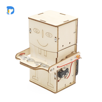 STEM Ensemble de jouets éducatifs DIY Coin Swallowing Robot Puzzle peint par des enfants en bois Science Experiment & Technology Toy