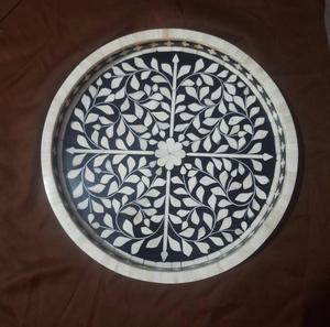 Bandeja para servir con incrustaciones de hueso natural de diseño único hecho a mano de alta calidad y tamaño de logotipo personalizado para el hogar, restaurante, hotel, uso de servicio - Product Image 5