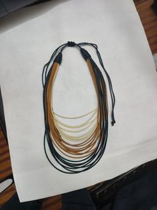 Collier ras-du-cou épais multicouche en cordon ciré, idéal pour les fêtes, avec broderie de créateur pour femme - Product Image 4