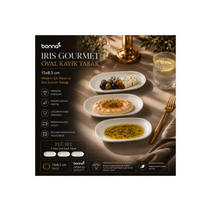 Assiette ovale en porcelaine Bonna Iris Gourmet - Plat à apéritif et à sauce pour hôtels et restaurants - Product Image 2