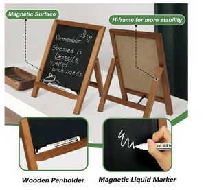 Letrero de pizarra de mesa marrón rústico pequeño 10 \ "X 14 \" pizarra magnética no porosa pizarra boda/menú de cocina tablero de corcho - Product Image 4