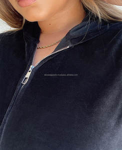 Heavyweight Y2K Streetwear <b>Cropped</b> <b>Hoodie</b> for Women Acid Wash Boxy Full <b>Zip</b>-<b>up</b> Solid Knitted Casual Blank Hooded Collar Badge - Product Image 2