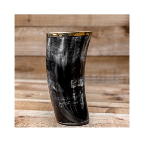 Ensemble de tasses en corne sculptée traditionnelle, fait main, cinq étoiles, taille personnalisée, rustique, poli, naturel, écologique, décoration de bar à boire, cuisine - Product Image 5