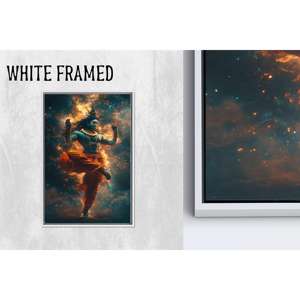 Affiche sur toile élégante du dieu hindou Shiva, design imprimé d'art moderne, 1P Whiteframedcanvas - Product Image 1