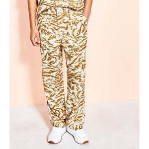 Pantaloni da Uomo Royalty Maluma in Vera Pelle Marrone con Pieghe, Taglia M, Logo Personalizzato, Cerniera, Stampa Animale Colorata - Product Image 3