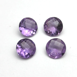 Purple Amethyst Gemstone Top Quality 7MM Round Checkerboard Cut 1.15 Ct African Amethyst Loose Stone for Jewelry Making Gemstone - Product Image 1
