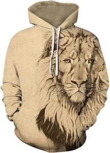 Sudadera con Capucha para Hombre, 100% Algodón, con Bolsillos Estampados, Forro Polar Cálido, Tallas Grandes - Product Image 5